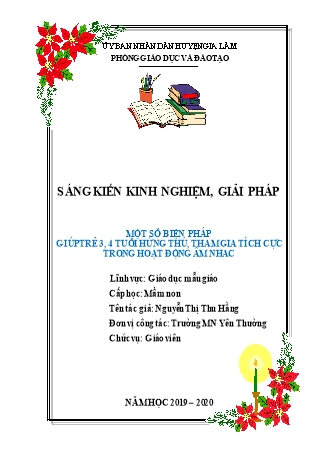 Báo cáo biện pháp Một số biện pháp giúp trẻ 3, 4 tuổi hứng thú, tham gia tích cực trong hoạt động âm nhạc