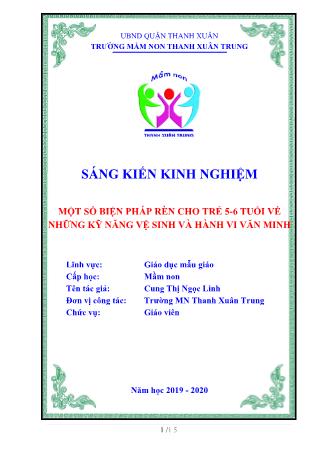 Một số biện pháp rèn cho trẻ 5-6 tuổi về những kỹ năng vệ sinh và hành vi văn minh