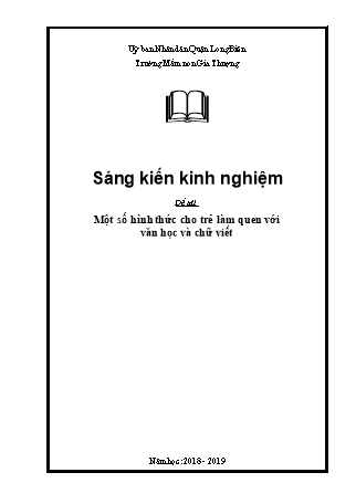 Sáng kiến kinh nghiệm Một số hình thức cho trẻ làm quen với văn học và chữ viết