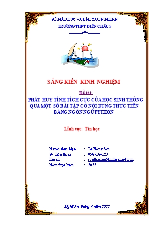 SKKN Phát huy tính tích cực của học sinh thông qua một số bài tập có nội dung thực tiễn bằng ngôn ngữ Python