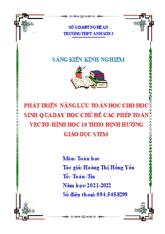 SKKN Phát triển năng lực toán học cho học sinh qua dạy học chủ đề các phép toán vectơ - Hình học 10 theo định hướng giáo dục Stem