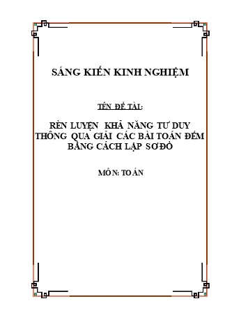 SKKN Rèn luyện khả năng tư duy thông qua giải các bài toán đếm bằng cách lập sơ đồ