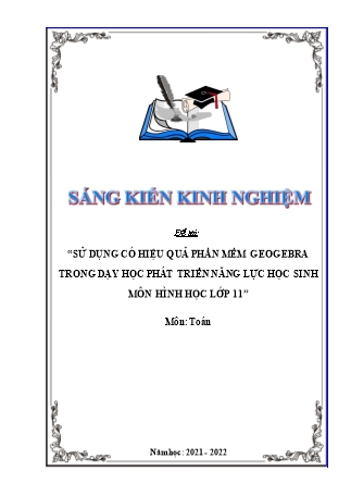 SKKN Sử dụng có hiệu quả phần mềm geogebra trong dạy học phát triển năng lực học sinh môn Hình học Lớp 11