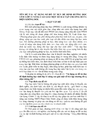 Sáng kiến kinh nghiệm Sử dụng sơ đồ tư duy để định hướng học sinh lớp 11 nâng cao giải một số bài tập chương dòng điện không đổi